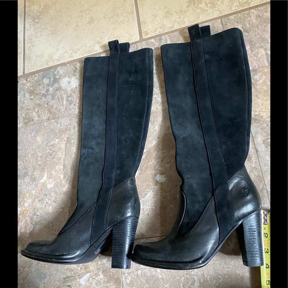 Frye Villager Pull on suede Tall Riding Boot